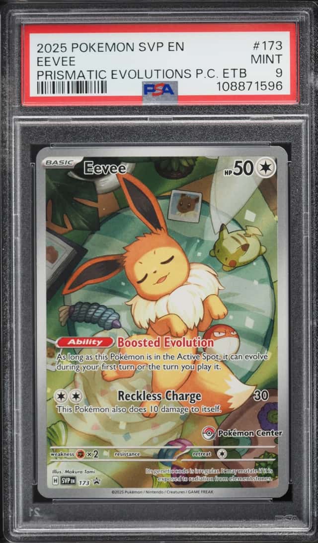 2025 Pokemon SV Promo Prismatic Evolutions Center ETB Full Art Eevee #173 PSA 9 MINT