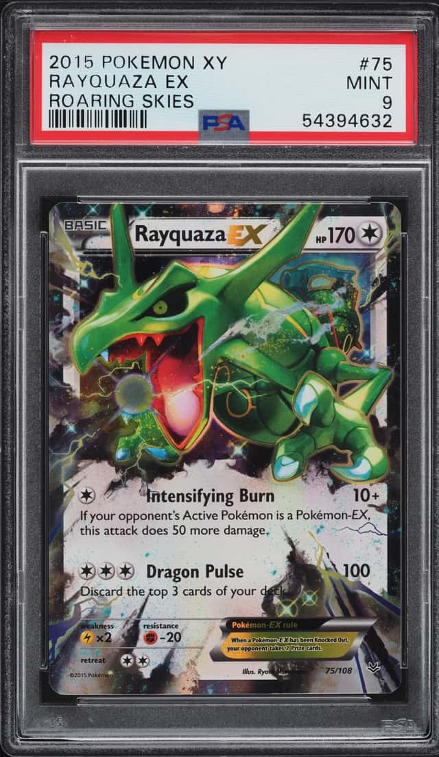 2015 Pokemon XY Roaring Skies Holo Rayquaza EX #75 PSA 9 MINT