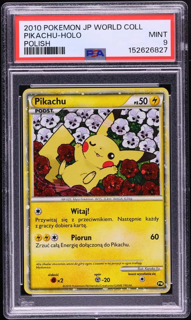 2010 Pokemon Polish World Collection Holo Pikachu PSA 9 MINT