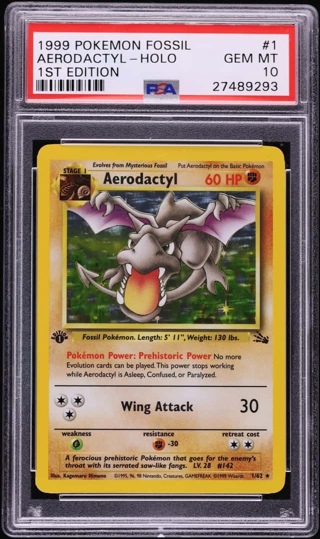 1999 Pokemon Fossil 1st Edition Holo Aerodactyl #1 PSA 10 GEM MINT