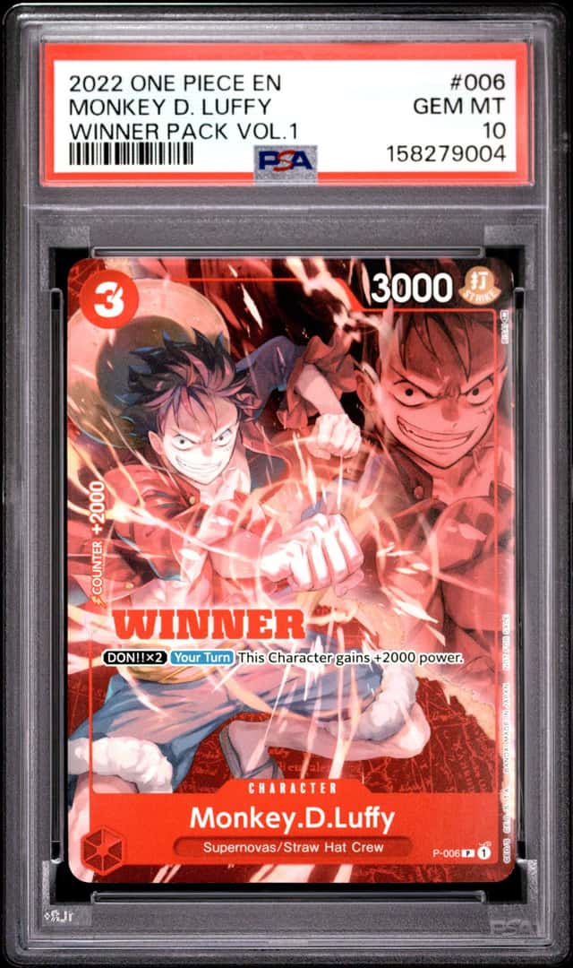 One Piece Monkey D Luffy Winner Volume 1 P-006 PSA 10 Gem Mint