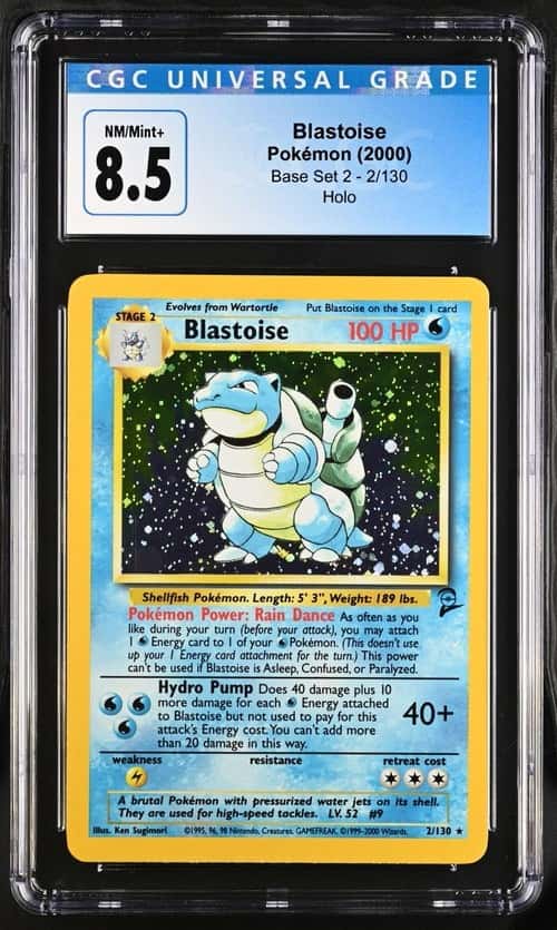 CGC 8.5 Blastoise 2/130 Holo Rare - Base Set 2 - Pokemon Card