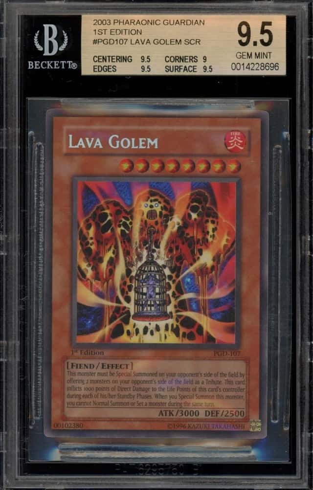 Yugioh Lava Golem SCR Pharaonic Guardian 1st Edition PGD-107 BGS 9.5