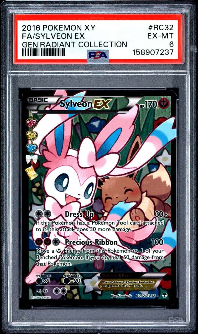Sylveon EX 2016 Pokemon Generations Radiant Collection Full Art Holo RC32 PSA 6