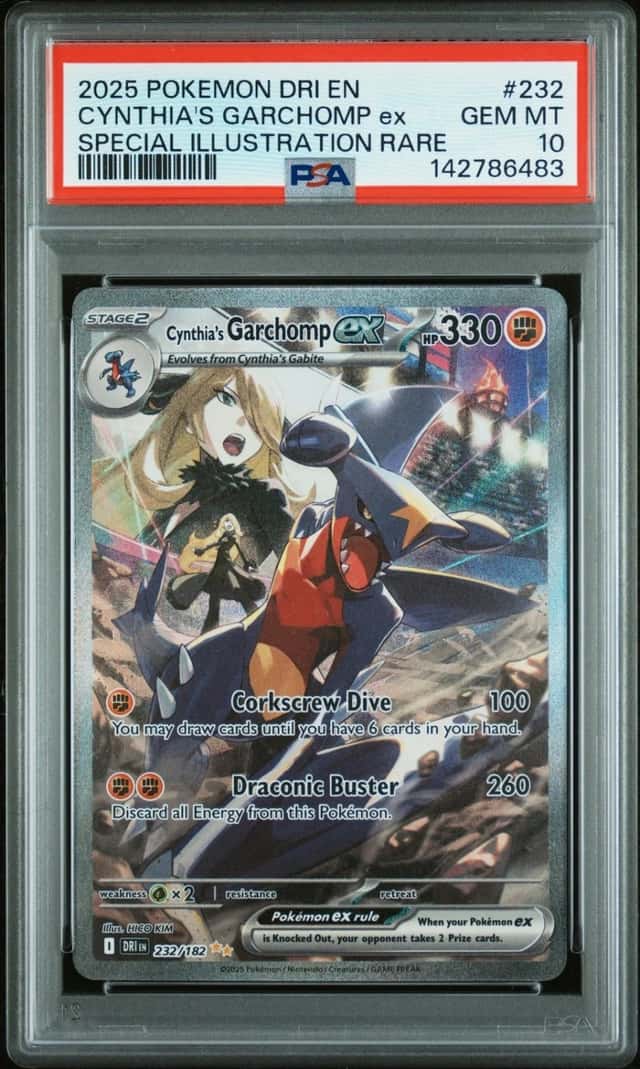 2025 POKEMON DRI SPECIAL ILLUSTRATION RARE #232 CYNTHIA'S GARCHOMP EX PSA 10