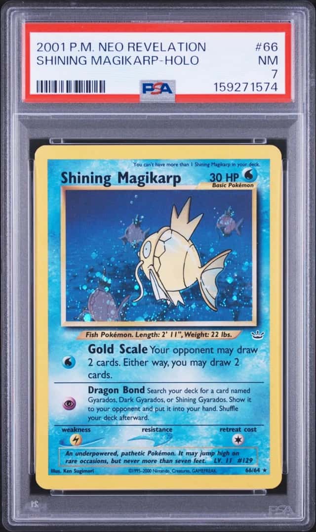 2001 POKEMON NEO REVELATION #66 SHINING MAGIKARP-HOLO PSA 7