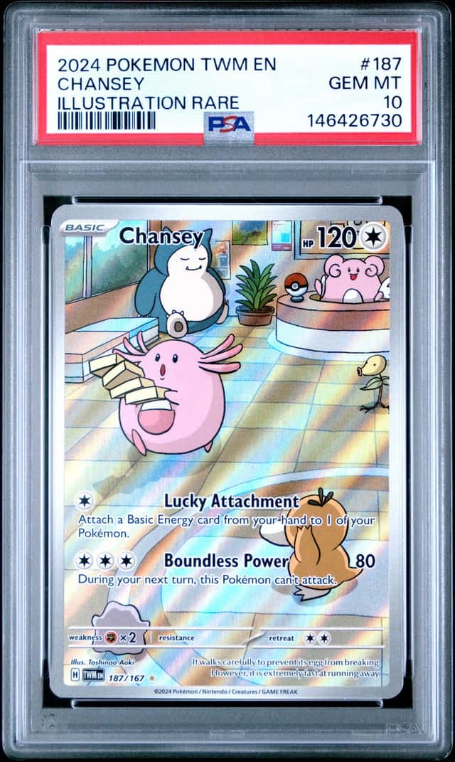 2024 POKEMON TWILIGHT MASQUERADE #187/167 CHANSEY ILLUSTRATION RARE PSA 10