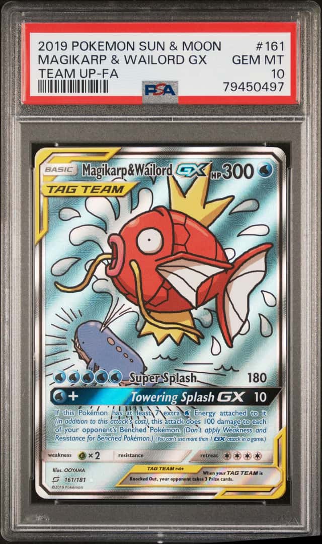 Pokemon PSA 10 Magikarp & Wailord GX Ultra Rare 2019 161/181 Team Up English