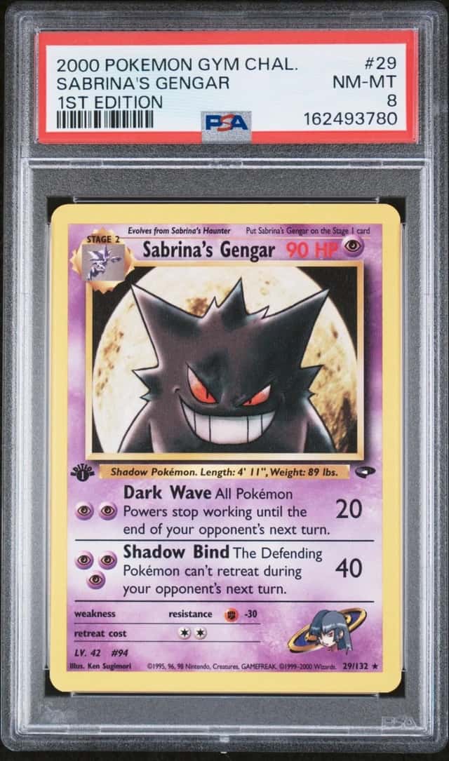 2000 POKEMON GYM CHALLENGE 1ST EDITION #29 SABRINA'S GENGAR PSA 8