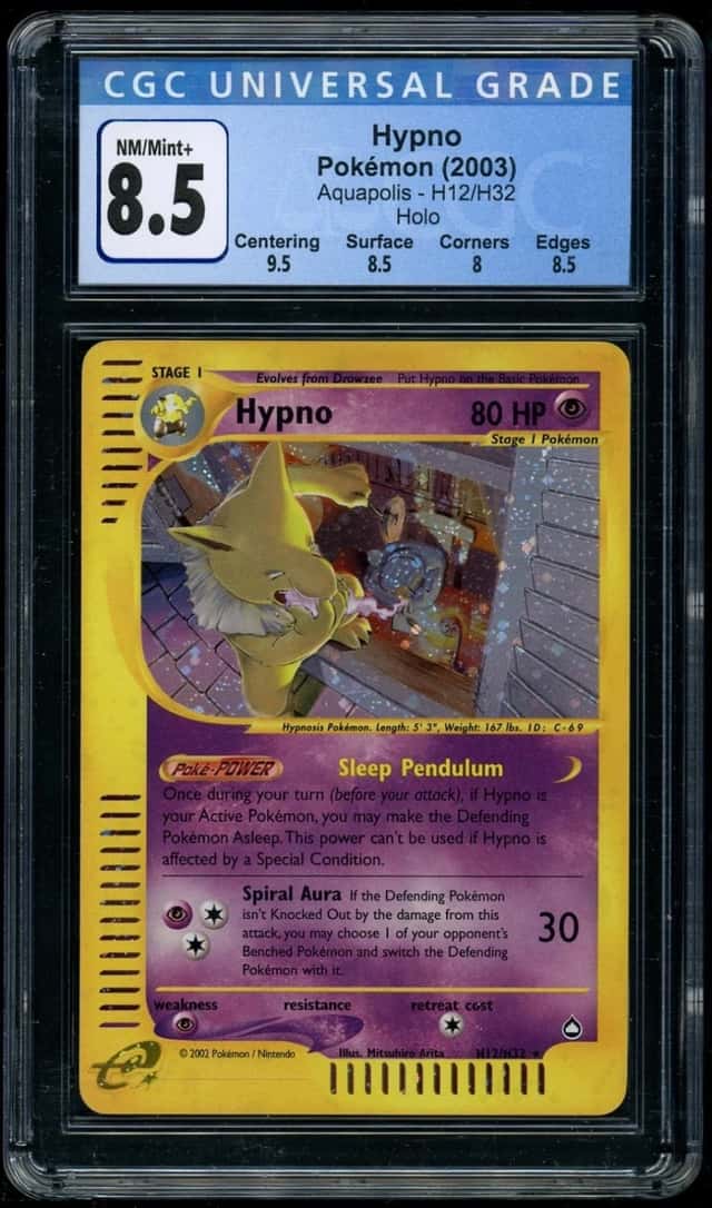 Pokémon Hypno 2003 Aquapolis #H12/H32 Holo CGC 8.5