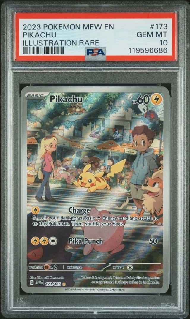 2023 POKEMON MEW EN-151 ILLUSTRATION RARE #173 PIKACHU PSA 10