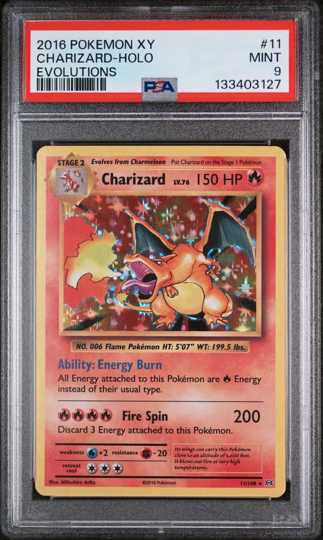 2016 Pokemon XY Evolutions Charizard Holo PSA 9 Card #11/108