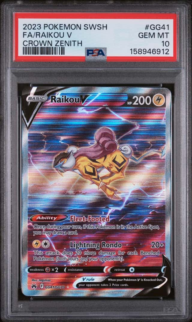 2023 Pokemon SWSH Crown Zenith Raikou V Galarian Gallery #GG41/GG70 PSA 10