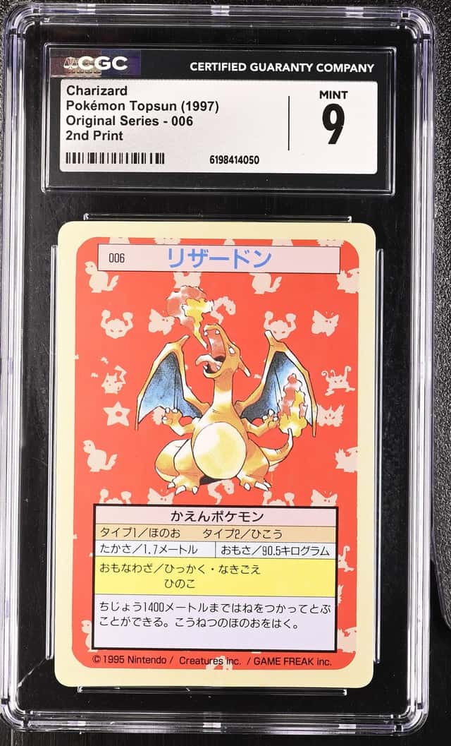 CHARIZARD 1997 POKEMON TOPSUN ORIG SERIES #006 2ND PRINT CGC 9 Q7285
