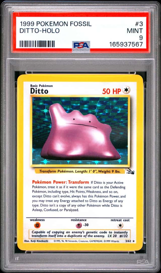 POKEMON DITTO 1999 FOSSIL #3 HOLO PSA 9