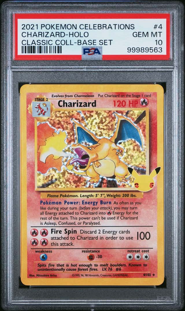 2021 Pokemon SWSH Celebrations Charizard Classic Collection Holo #4/102 PSA 10