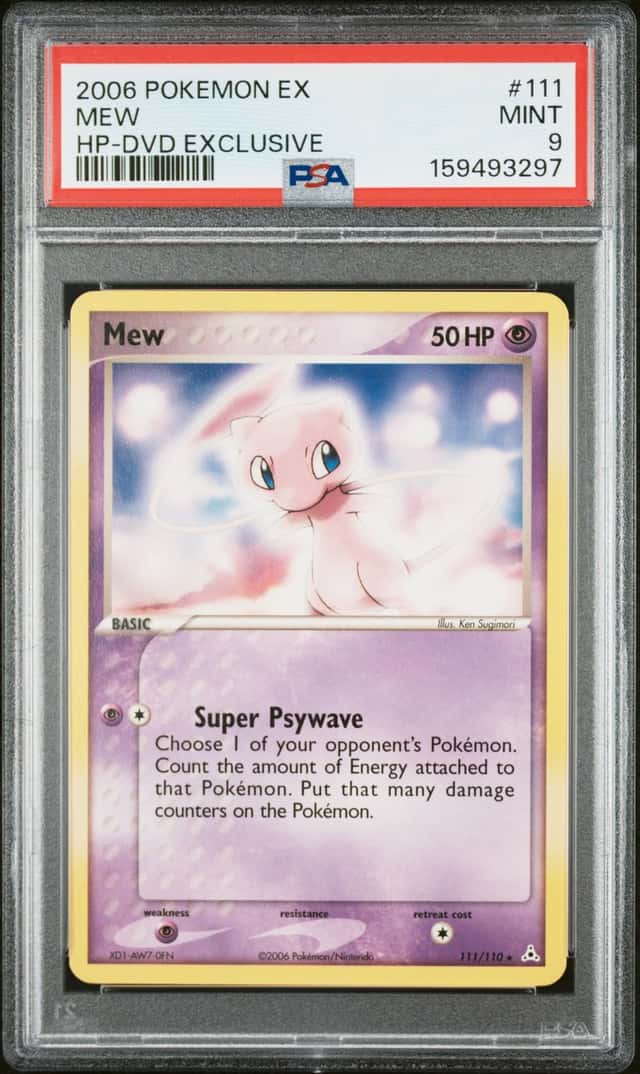 2006 POKEMON EX HOLON PHANTOMS DVD EXCLUSIVE #111 MEW PSA 9