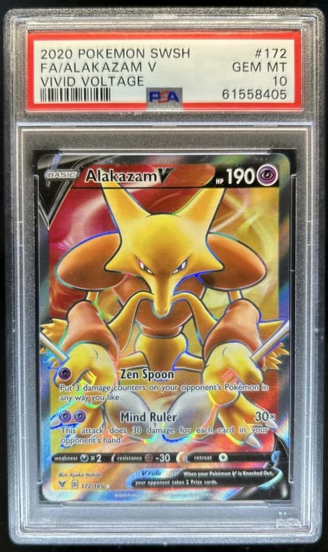 2020 Pokemon SWSH Vivid Voltage Alakazam V #172/185 PSA 10 GEM MINT GEM MINT