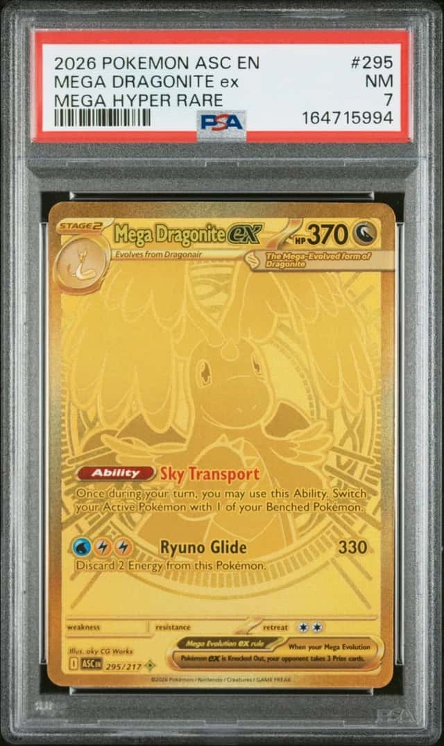 2026 POKEMON ASC EN-ASCENDED HEROES MEGA HYPER RARE #295 MEGA DRAGONITE EX PSA 7