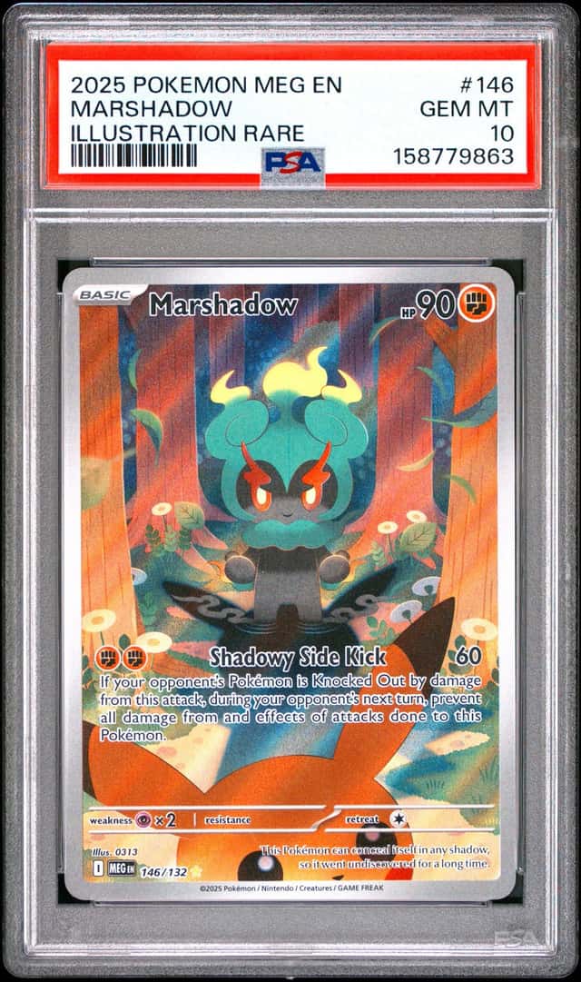 2025 POKEMON MEG EN-MEGA EVOLUTION ILLUSTRATION RARE #146 MARSHADOW PSA 10