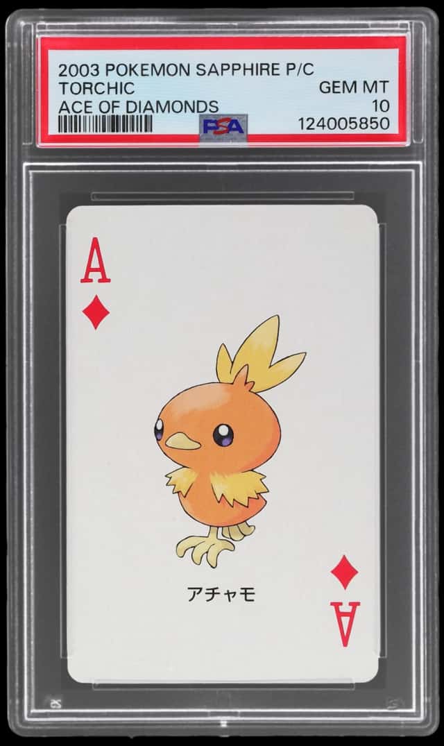 2003 Pokemon Sapphire Version Playing Cards Ace of Diamonds Torchic
