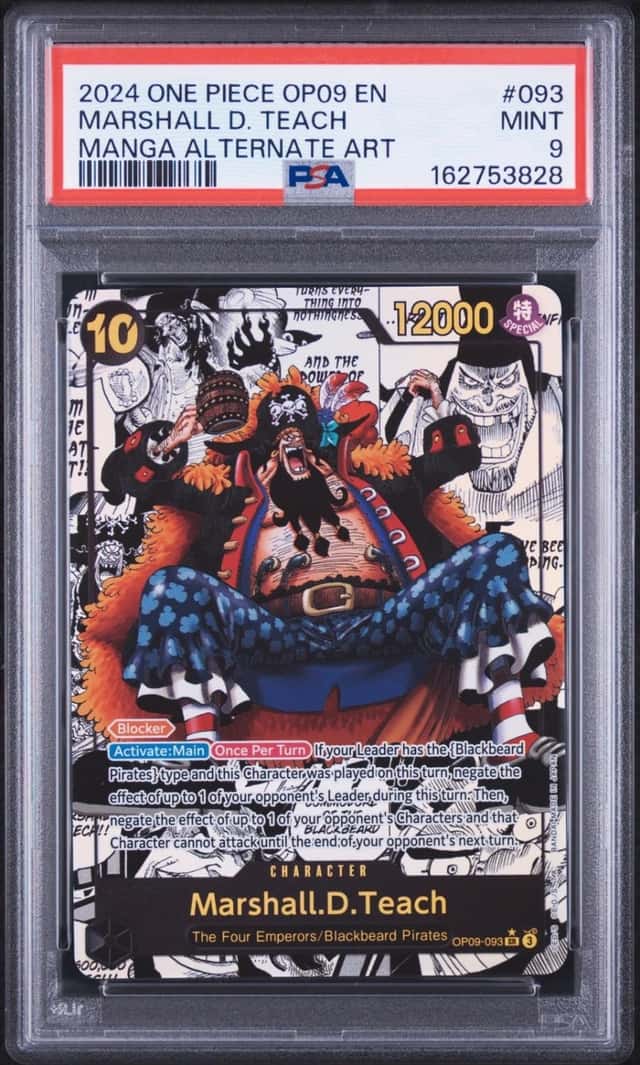 2024 ONE PIECE EMPERORS IN THE NEW WORLD MANGA AA #093 MARSHALL D. TEACH PSA 9