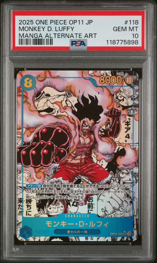 2025 One Piece JP Monkey D. Luffy Secret Rare #OP11-118 PSA 10 GEM MINT