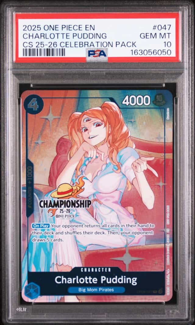 2025 ONE PIECE CHAMPIONSHIP 2025-26 CELEBRATION PACK CHARLOTTE PUDDING PSA 10