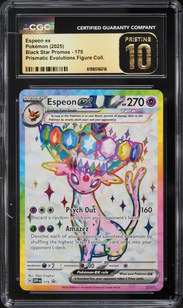 2025 Pokemon SV Promo Prismatic Evolutions Premium Figure Full Art Espeon ex CGC 10 PRISTINE