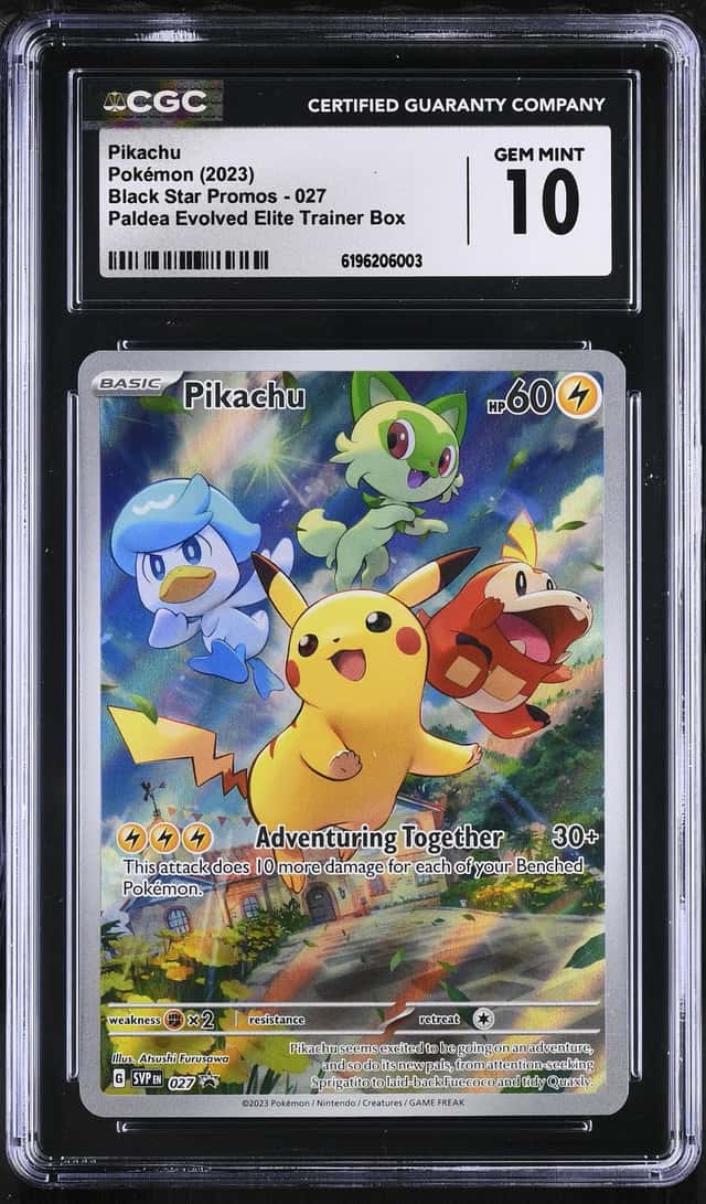 2023 Pokemon Scarlet & Violet Promo Paldea Evolved ETB Full Art Pikachu #27 CGC 10 GEM MINT