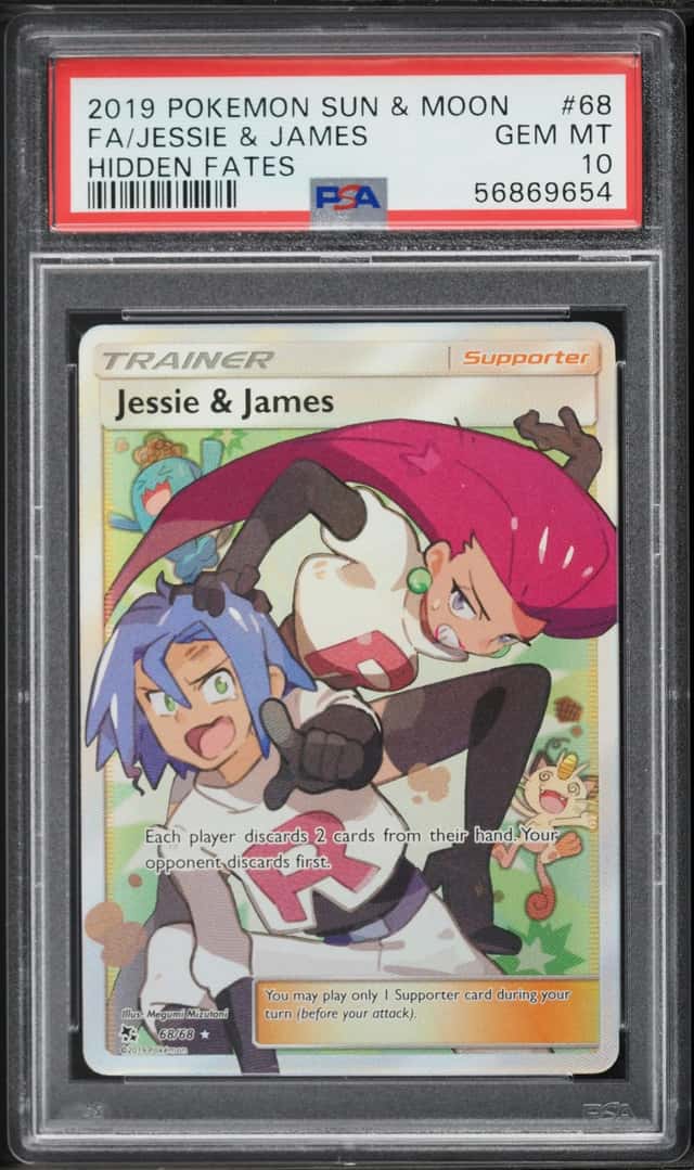 2019 Pokemon Sun & Moon Hidden Fates Full Art Jessie & James #68 PSA 10 GEM MINT