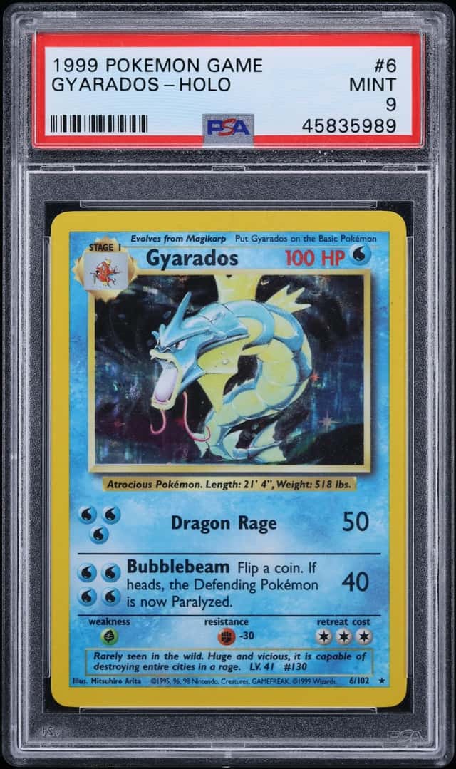 1999 Pokemon Base Set Holo Gyarados #6 PSA 9 MINT