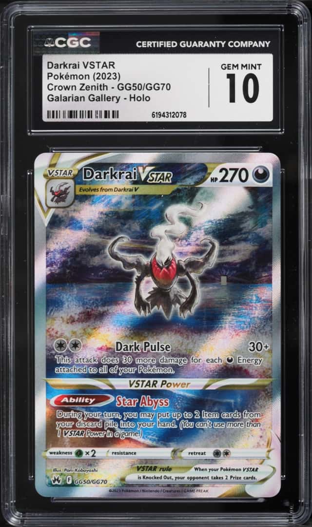 2023 Pokemon Sword & Shield Crown Zenith Holo Darkrai VSTAR #GG50 CGC 10 GEM MINT