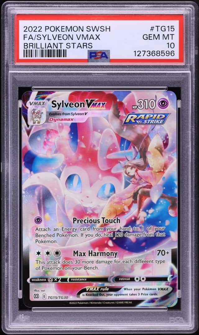 2022 Pokemon Sword & Shield Brilliant Stars TG Sylveon VMAX #TG15 PSA 10 GEM MINT