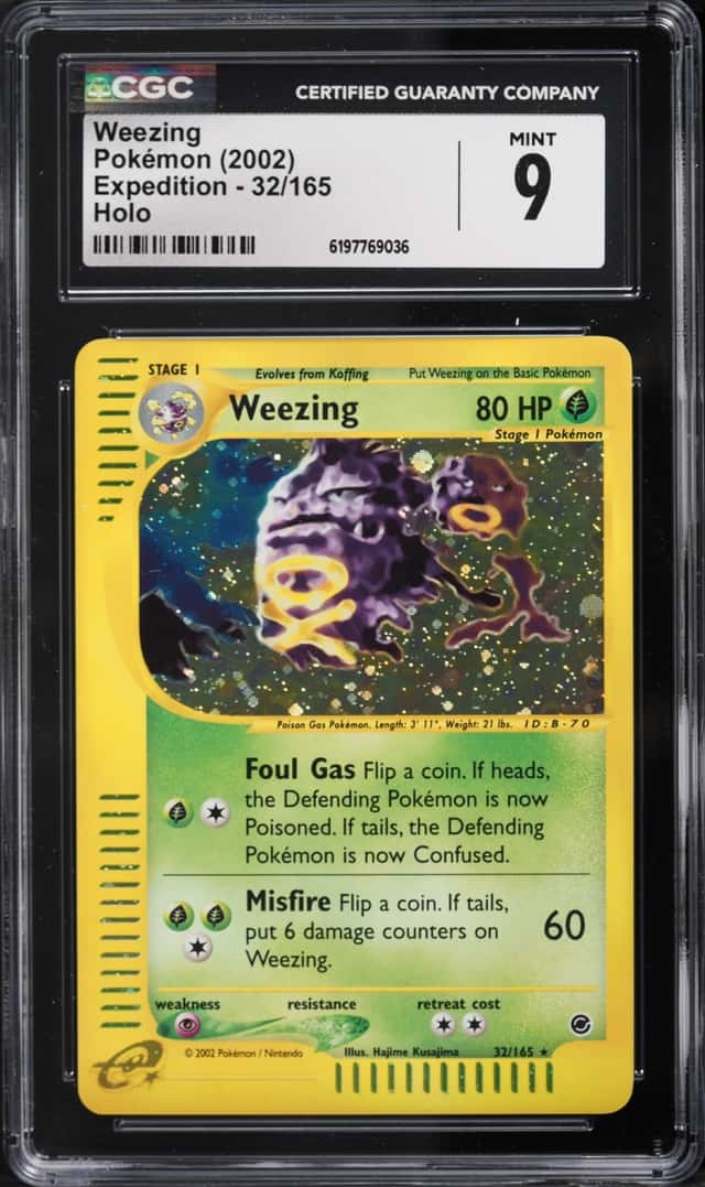 2002 Pokemon Expedition Holo Weezing #32 CGC 9 MINT