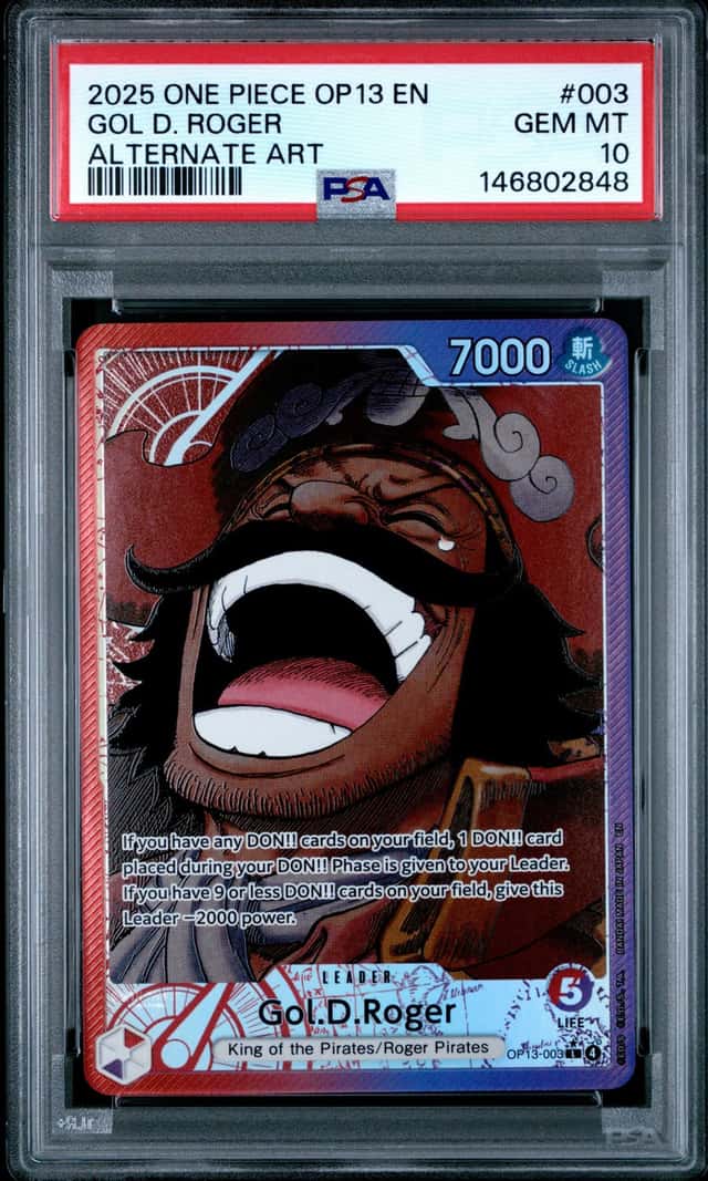 Bandai 2025 One Piece CCG Gol.D.Roger OP13-003 Alt Art Foil EN PSA 10