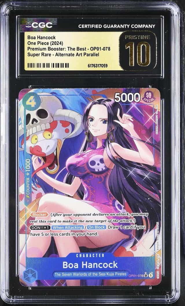 One Piece GRADED Boa Hancock OP01-078 Best Alt Art SR PRISTINE 10 CGC