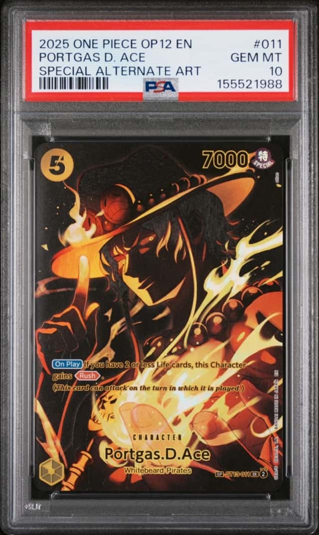 2025 ONE PIECE LEGACY OF THE MASTER SPECIAL ALT ART #011 PORTGAS D. ACE PSA 10