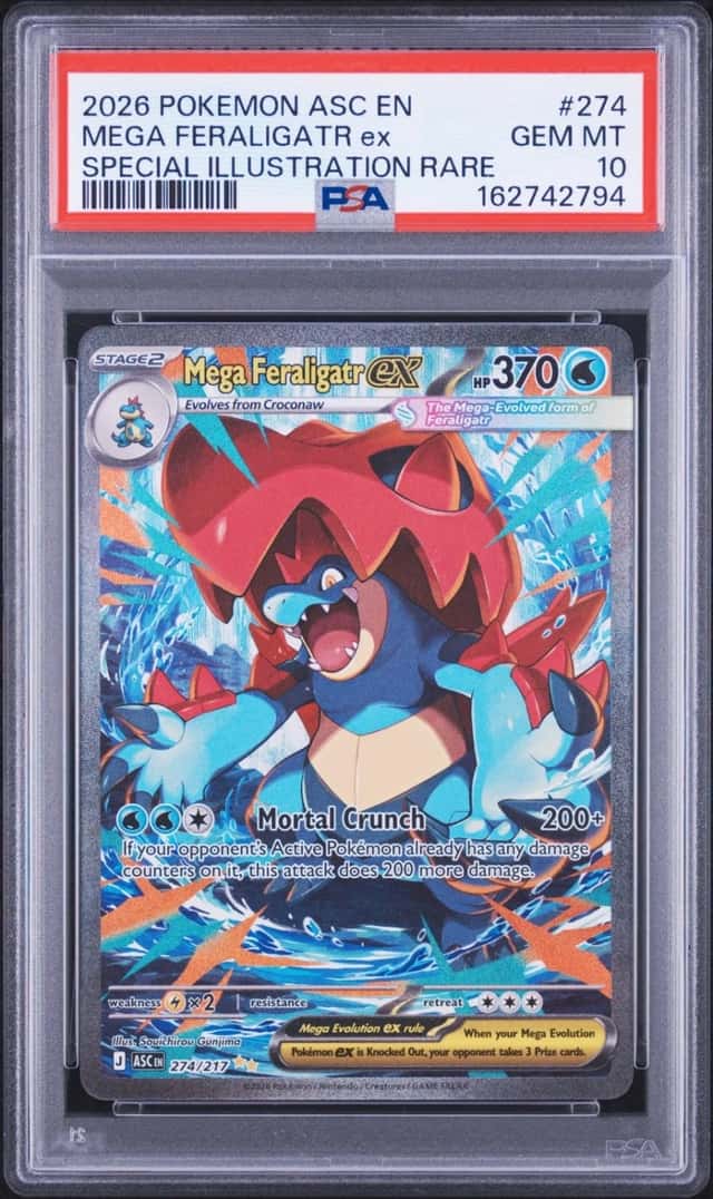 2026 POKEMON ASCENDED HEROES SPECIAL ILLUSTRATION RARE MEGA FERALIGATR EX PSA 10