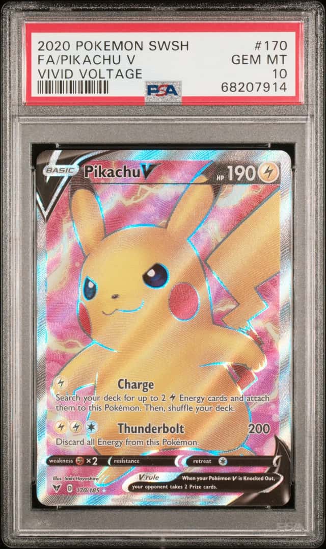 2020 Pokemon PIKACHU V #170/185 Vivid Voltage Ultra Rare English PSA 10