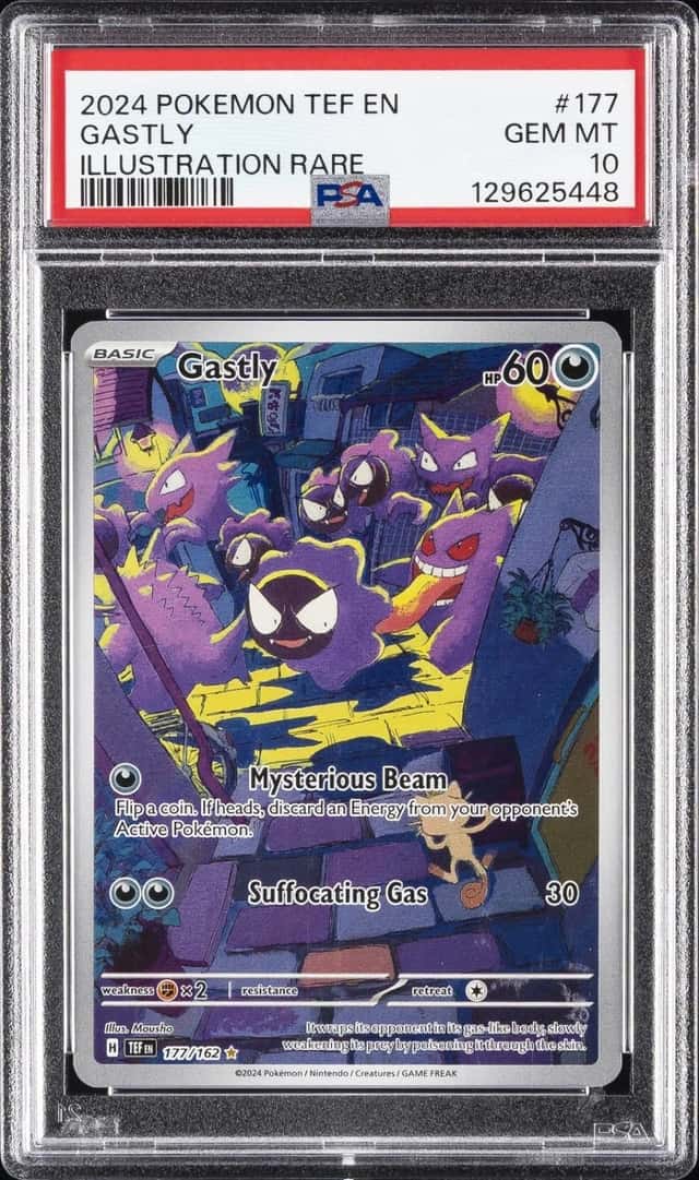 2024 POKEMON TEF EN-TEMPORAL FORCES ILLUSTRATION RARE #177 GASTLY PSA 10