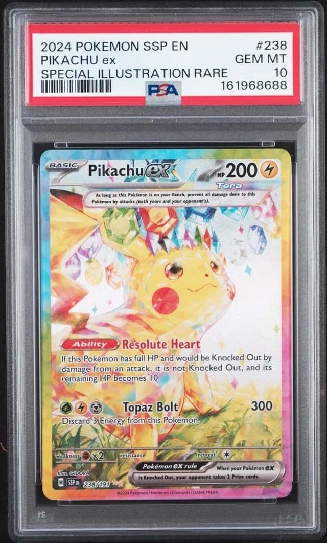 2024 POKEMON SSP EN-SURGING SPARKS SPECIAL ILLUSTRATION RARE PIKACHU EX PSA 10