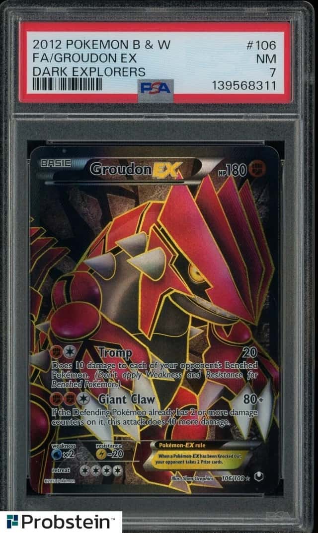 2012 Pokemon B & W Dark Explorers #106 Groudon Ex FA PSA 7 NM