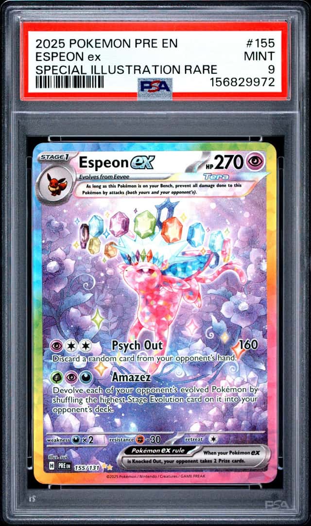 2025 Pokemon Prismatic Espeon ex Special Illustration Rare #155/131 PSA 9
