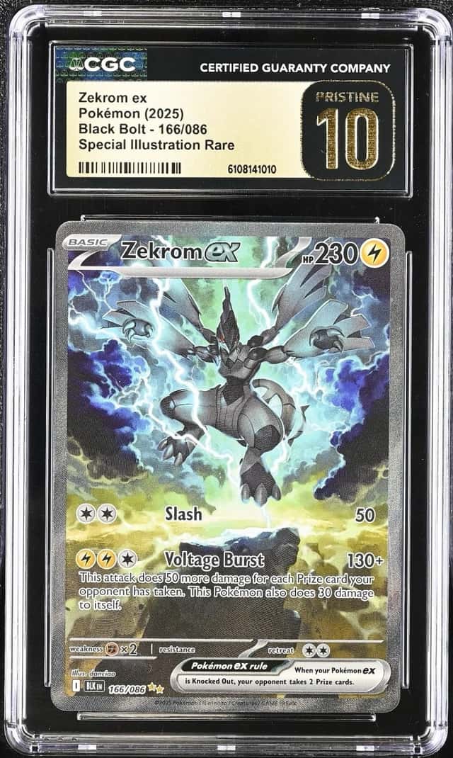 2025 Pokémon Zekrom ex Special Illus Rare Black Bolt 166/086 CGC PRISTINE 10