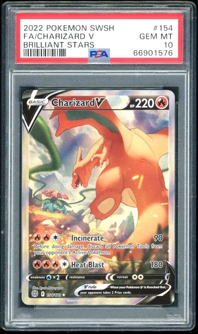 2022 POKEMON FA/CHARIZARD V BRILLIANT STARS SWORD & SHIELD #154 PSA 10