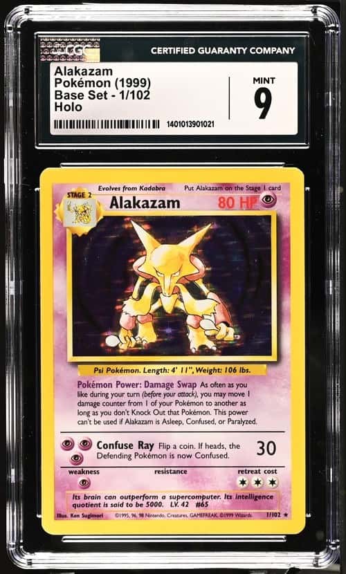 1999 Pokemon Unlimited Alakazam Rare Holo #1/102 CGC 9 MINT MINT