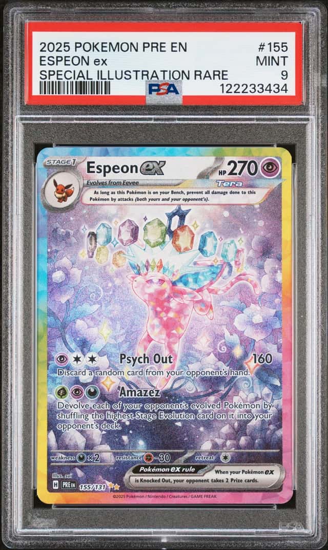 2025 Pokemon Prismatic Espeon ex Special Illustration Rare #155/131 PSA 9