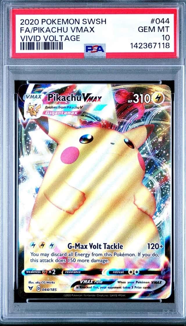 2020 Pokemon Vivid Voltage Pikachu VMAX #044/185 PSA 10 GEM MINT Pop 10404