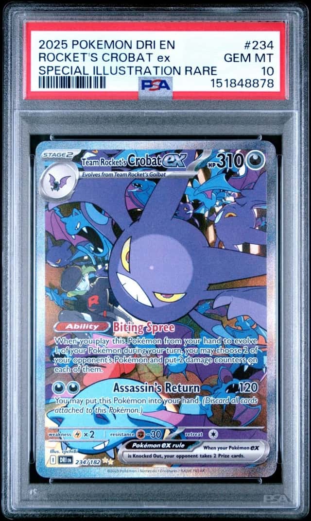 2025 POKEMON DRI SPECIAL ILLUSTRATION RARE #234 TEAM ROCKET'S CROBAT EX PSA 10